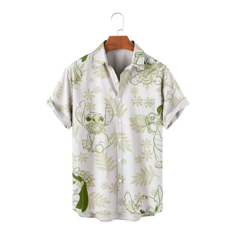 Hawaiian Boys & Men Shirt Lilo&Stitch Printed Relaxed-Fit Casual Short Sleeve Button-Down Hawaiia... | Walmart (US)