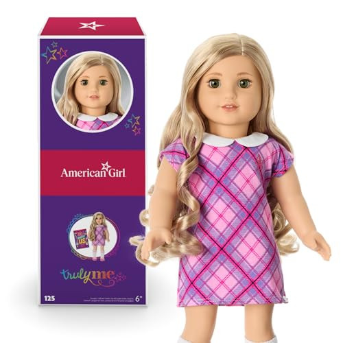 American Girl Truly Me 18-inch Doll #125 with Hazel Eyes, Curly Blonde Hair, Light Skin w/Warm Olive Undertones, for Ages 6+ | Amazon (US)