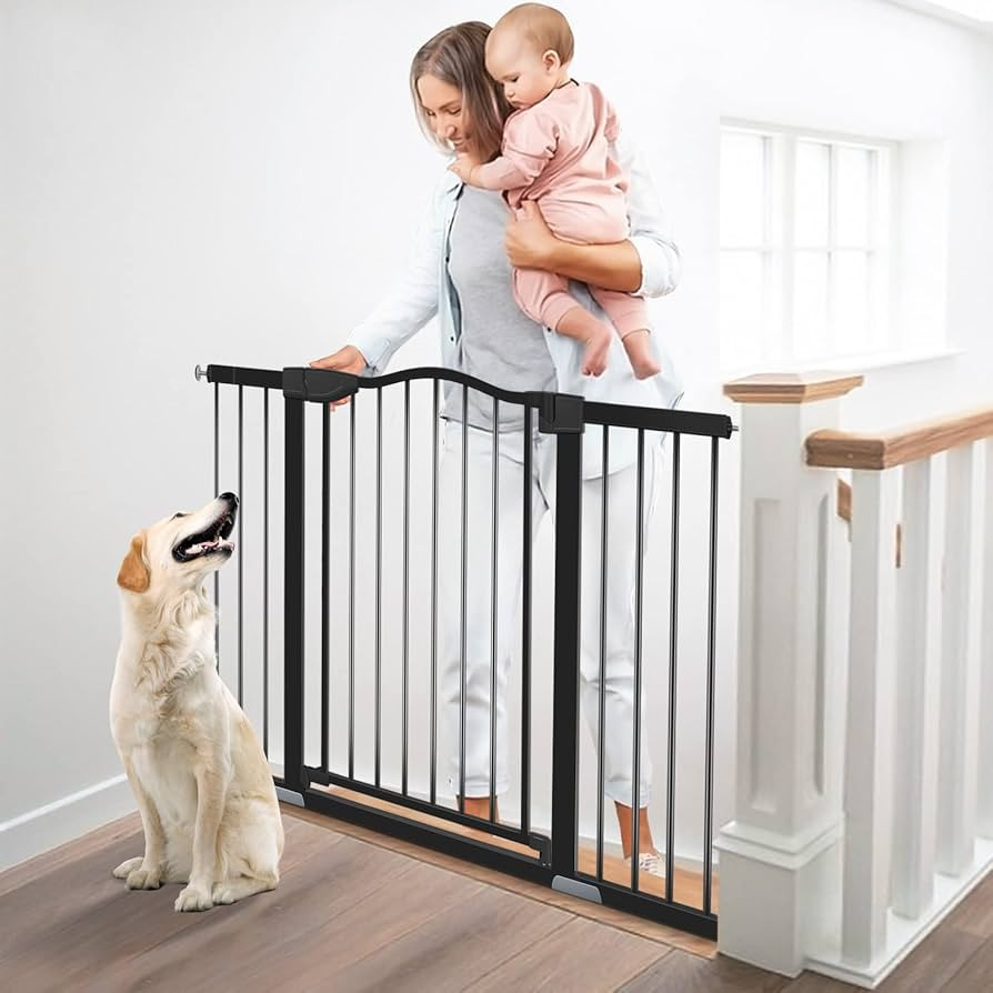SYCYH Baby Gate for Stairs and Doorways 29.93" to 51.5" Extra Wide Safety Baby Gate with Door, Au... | Amazon (US)