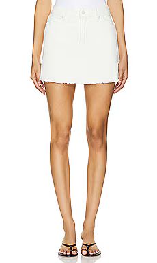 Good American Denim Uniform Mini Skirt in Cloud White001 from Revolve.com | Revolve Clothing (Global)