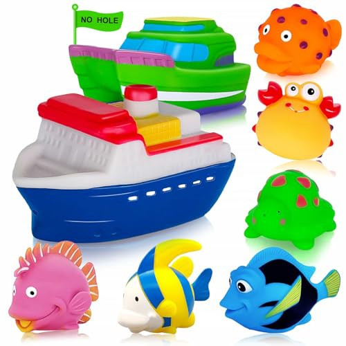Bath Toys for Kids Ages 1-3 - Christmas Stocking Stuffers - Birthday Gifts for 1 2 3 Year Old Boys Girls Mold Free Bath Toy - Toddler Pool Bathtub Water Table Toys for Babies 6-12 Months Toy Boats | Amazon (US)