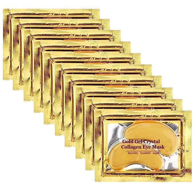 Permotary 30 Pairs 24K Gold Gel Crystal Collagen Eye Pads,Crystal Collagen Under Eye Mask for Moi... | Amazon (US)