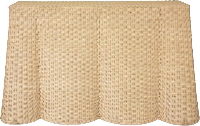 Pemberly Row Contemporary Natural Rattan Console Table, 55.3" W x 19.3" D x 31.1" H, Handwoven Co... | Amazon (US)