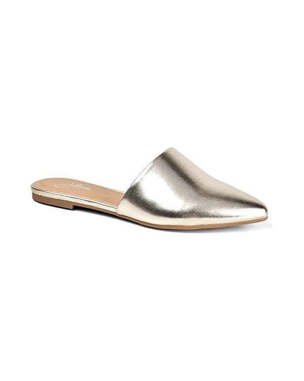J. Adams Lennox Mules for Women - Closed Pointed Toe Flat Heel Slides | Amazon (US)