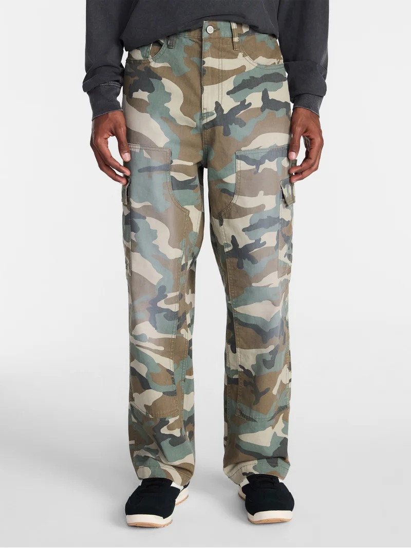 No Boundaries 100% Cotton Loose Fit Carpenter Pants, Men's Sizes 28-44 | Walmart (US)