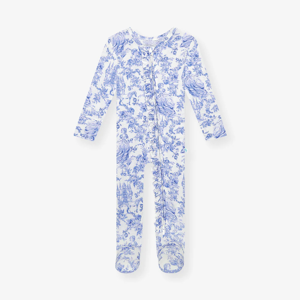 Princess Damask White Baby Girl Sleeper | Briar | Posh Peanut