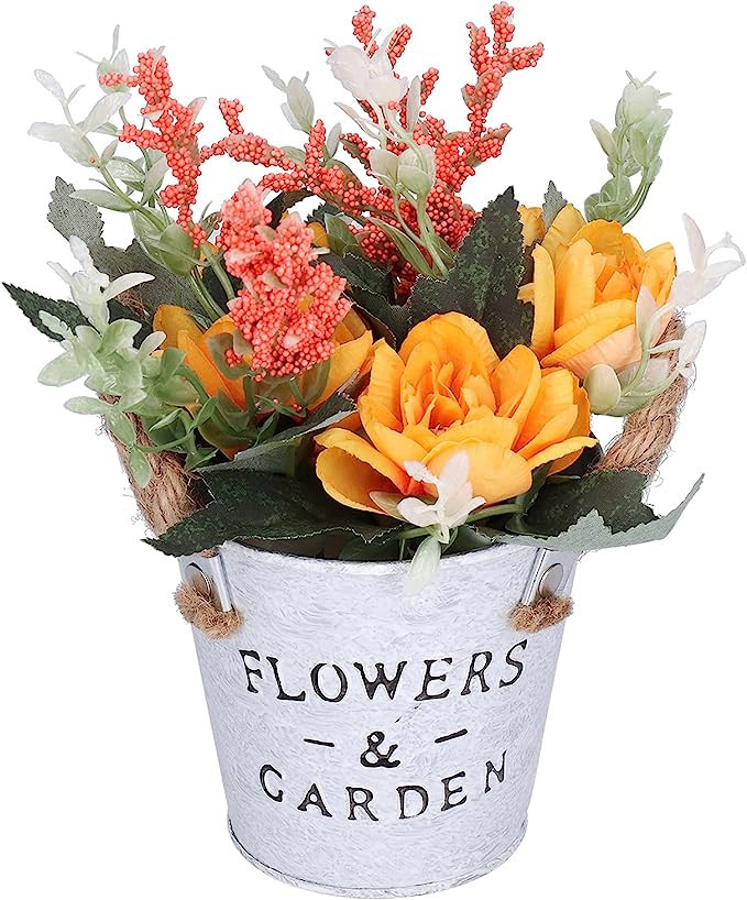 Diydeg Potted Artificial Flower, Romantic and Delicate Fake Flower Plant Convenient to Move 3 Dim... | Amazon (US)