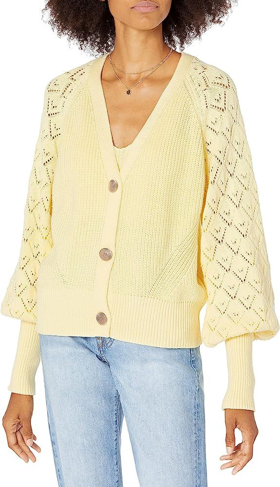 The Drop Women's Divya Pointelle Full Sleeve Cardigan Sweater | Amazon (US)