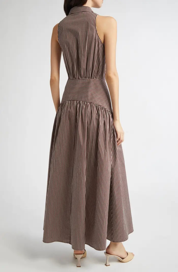 STAUD Romy Stripe Sleeveless Maxi Shirtdress | Nordstrom | Nordstrom