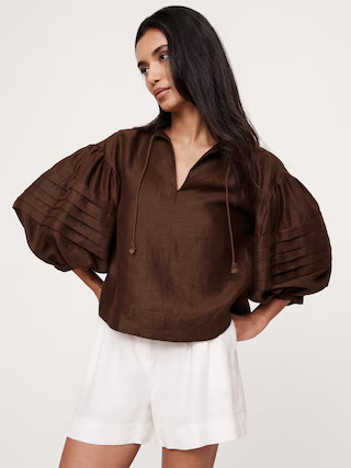 Linen Peasant Blouse | Banana Republic (US)