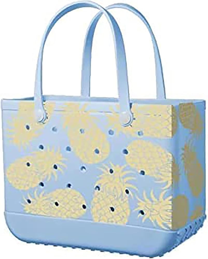 Rubber Beach Tote Bag - Waterproof Washable Durable Open Purses with Zipper Pocket and Phone Pouc... | Amazon (US)