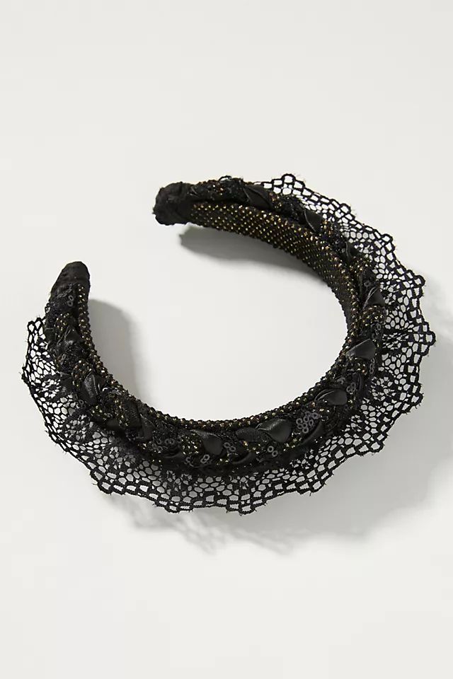 Curried Myrrh Isabella Lace-Trimmed Headband | Anthropologie (US)