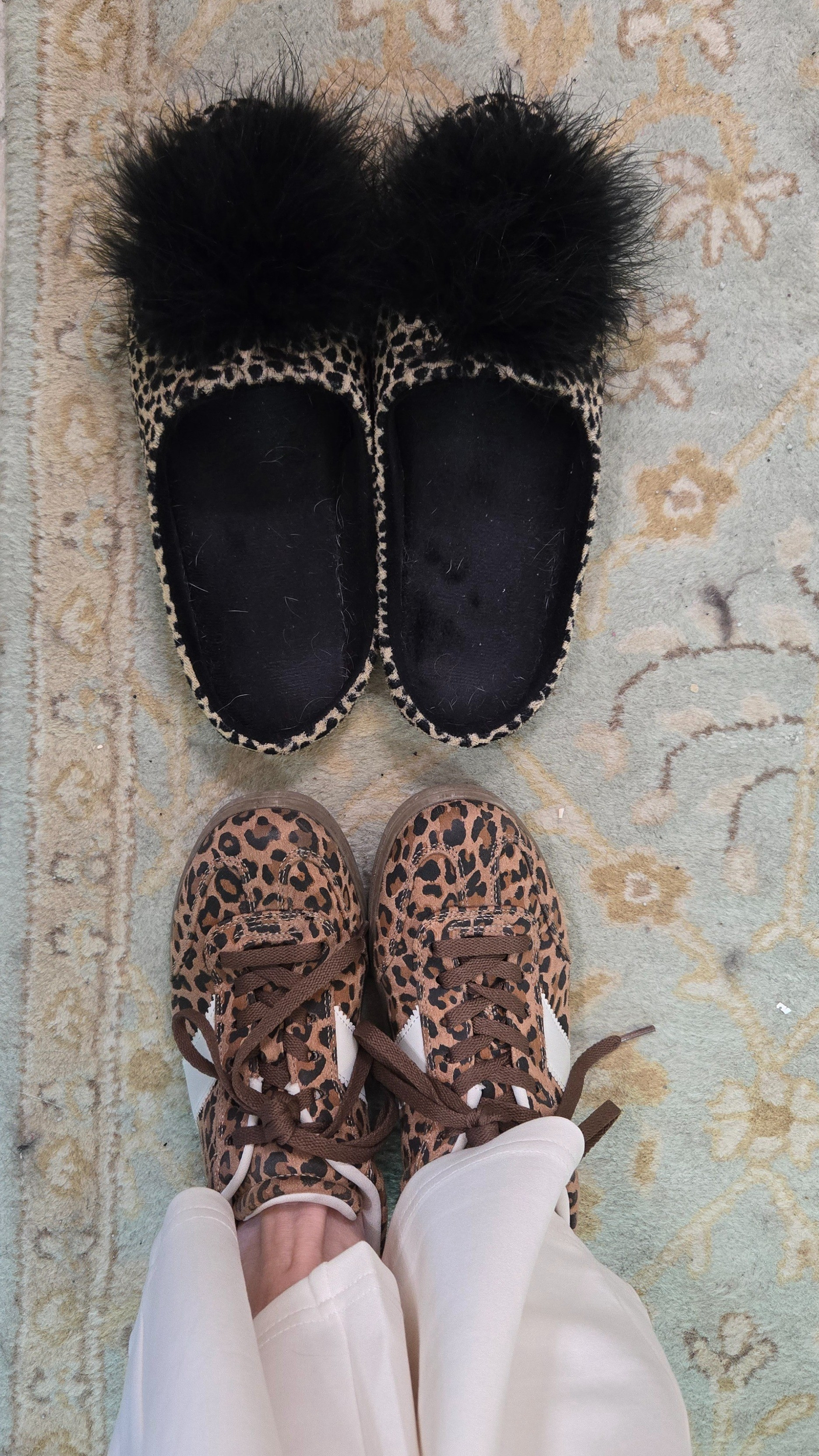Animal print all day. House slippers and sneakers. They are a neutral and go with everything. Plus they're super chic. 

#LTKdayinmylife #LTKActive #LTKootd
