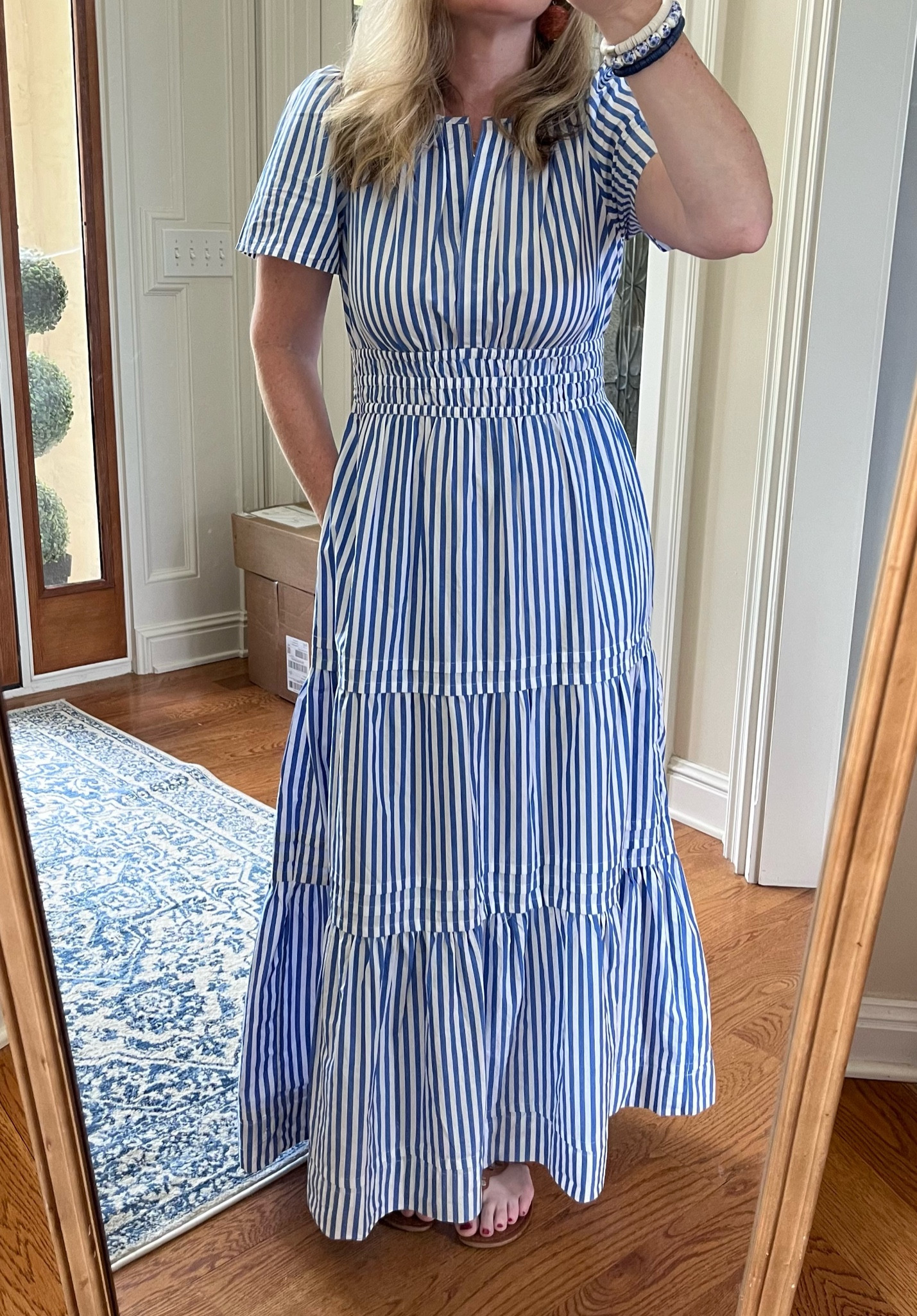 One of my go-to dresses this summer! So flattering and comfortable. Comes in many colors and has pockets!

Fits TTS

Summer dress, maxi dress, vacation dress, workwear, vacation outfit, July 4th, striped dress, quince 

#LTKfindsunder100 #LTKover40 #LTKstyletip