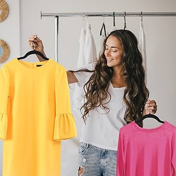 Utopia Home Velvet Hangers 50 Pack - Non-Slip Clothes Hangers - Black Hangers - Suit Hangers with... | Amazon (US)