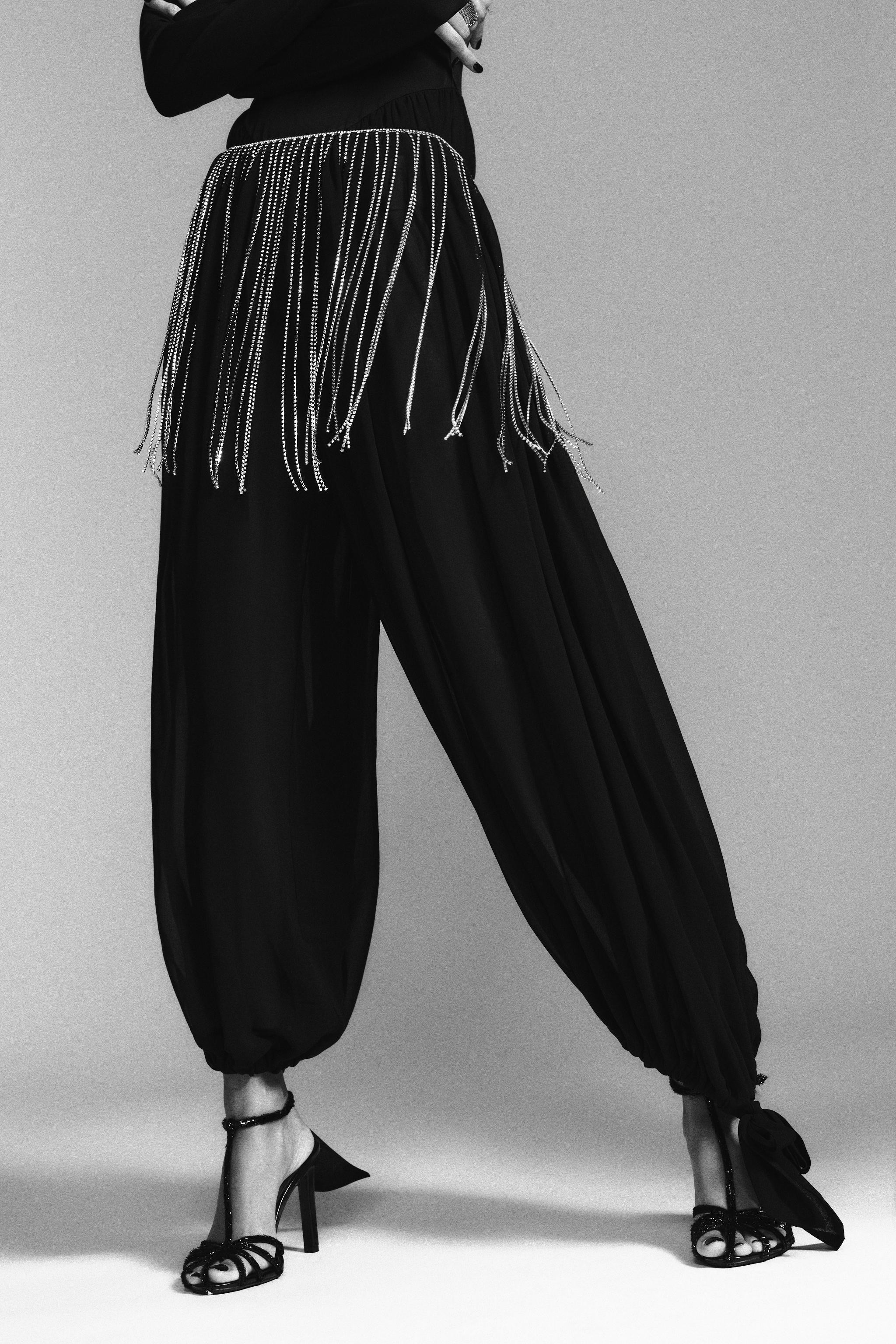 100% LEATHER FRINGED CROCHET BELT | Zara US