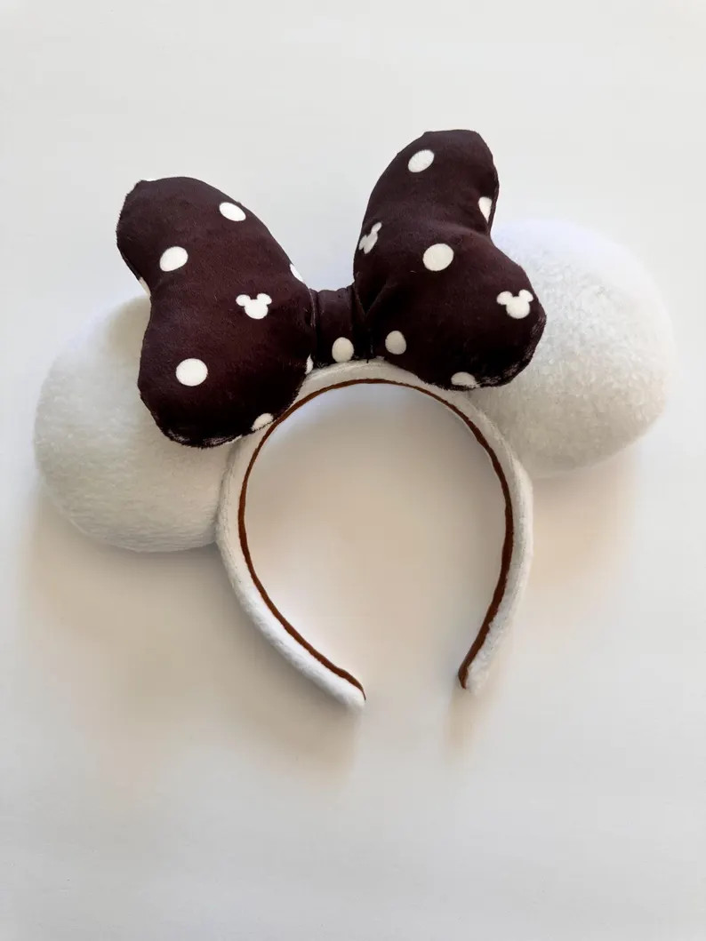 Mocha Mouse Ears, Hidden Mickey Polka Dot Ears | Etsy (US)
