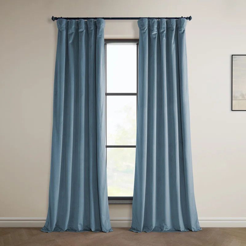 Loria Plush Velvet 100% Blackout Curtains For Bedroom, Living Room - Single Panel | Wayfair North America