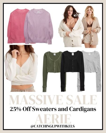 Massive sale alert at Aerie!! 25%-40% off now until January 18th! Shop some of your favorite sweaters and cardigans now before they sell out!

#LTKunder100 #LTKstyletip #LTKsalealert