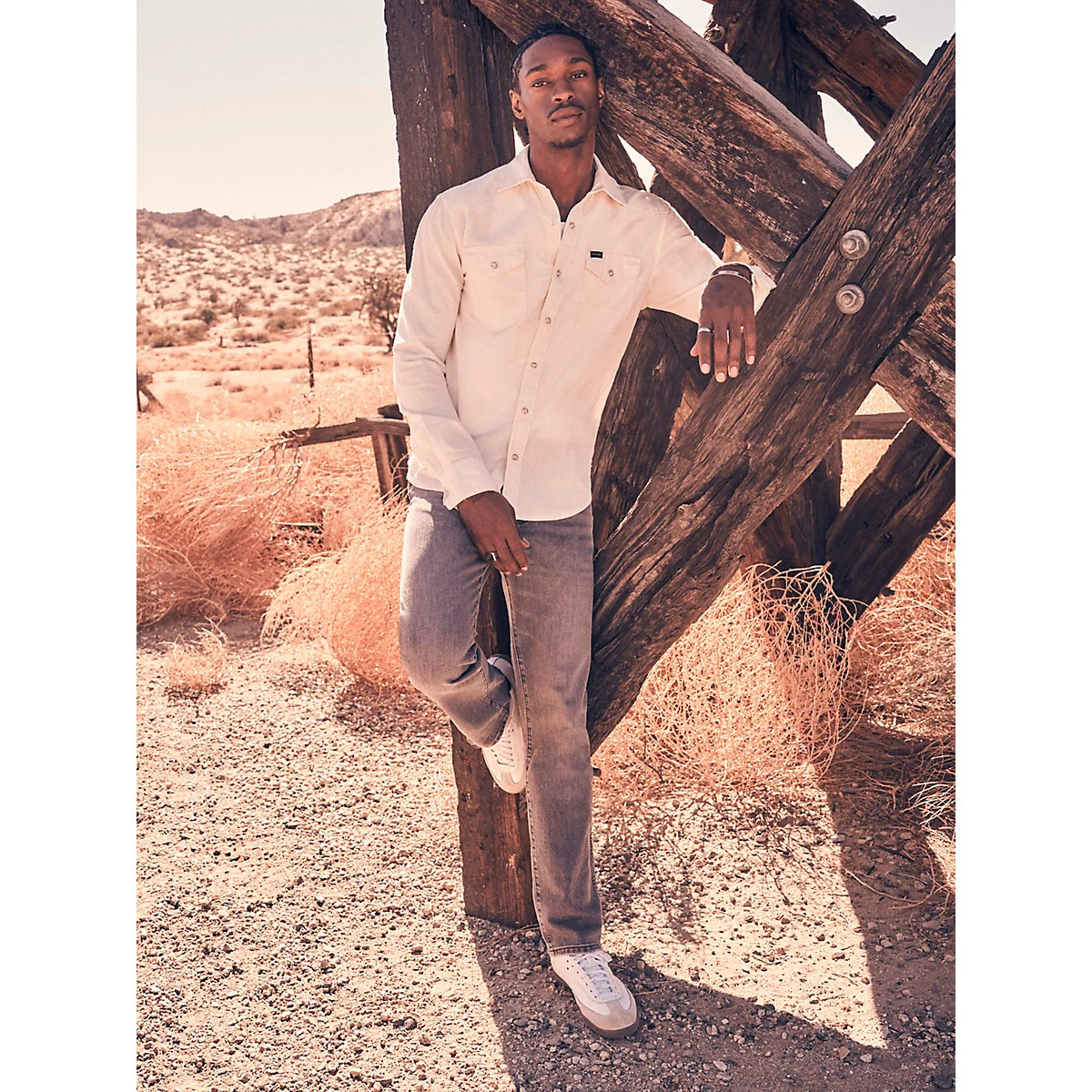 Men's Wrangler® Slim Straight Jean in Light Grey Wash | Wrangler