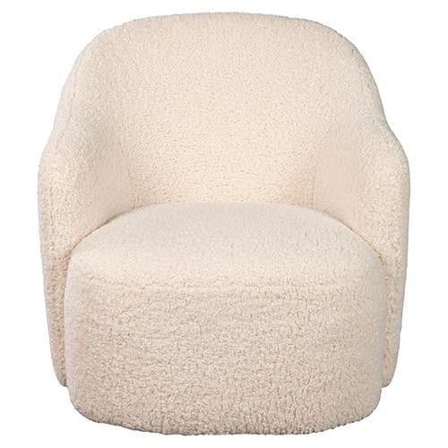 Tiffany Modern Classic White Upholstered Boucle Swivel Living Room Chair | Kathy Kuo Home