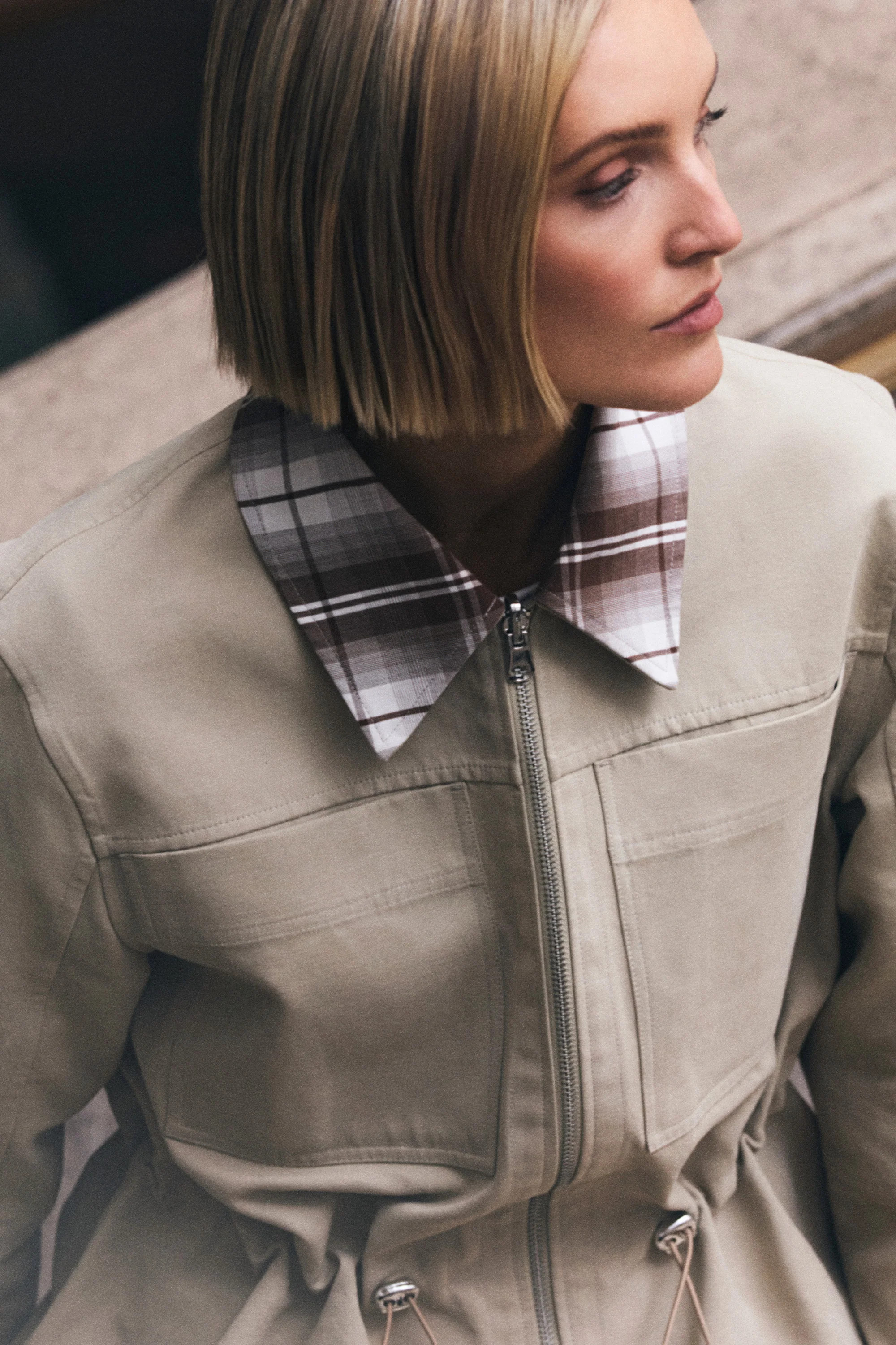 ALIGNE Reversible Check Jacket - Brown | Mavis | ALIGNE UK & EU