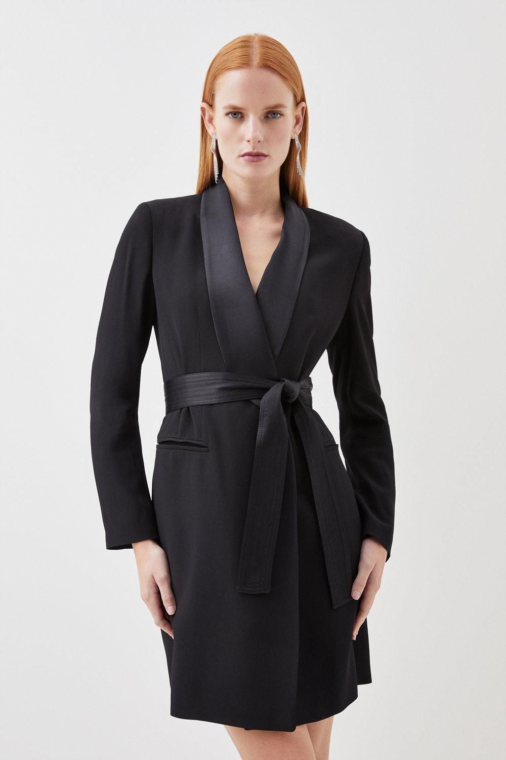 Tailored Tuxedo Wrap Mini Dress | Karen Millen AUS