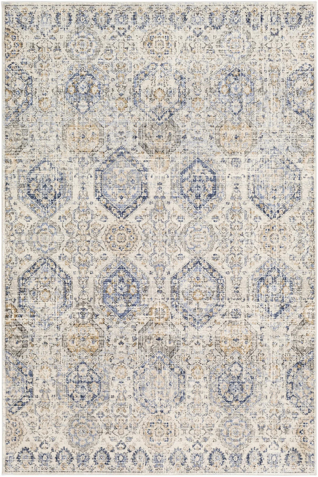 Peninsula Oriental Navy/Taupe Area Rug | Wayfair Professional