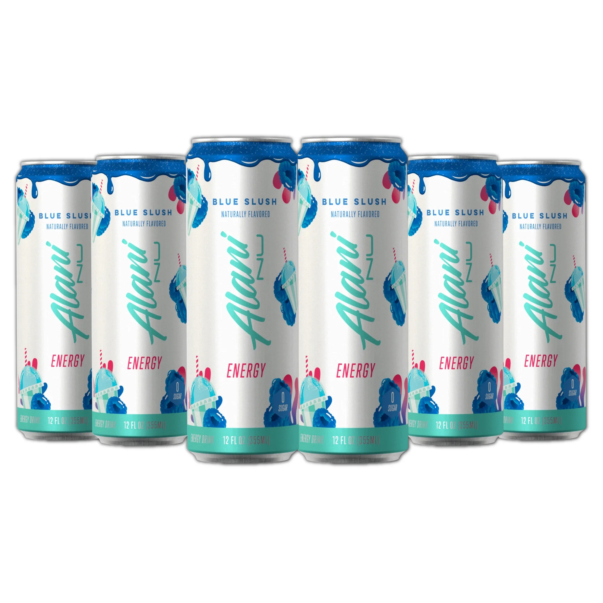 Alani Nu Energy Drinks Blue Slush Zero Suger, Low - Calorie, Energy Boost Drinks 12 oz (6 Pack) | Walmart (US)