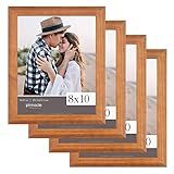 Pinnacle Frames & Accents Solid Oak Wood, Set of 4 Picture Frame Set, 8" x 10", Black | Amazon (US)