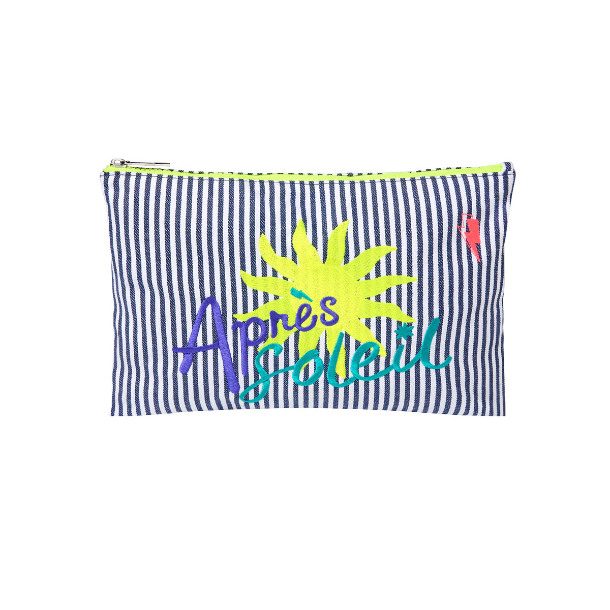 White with Navy Stripe Apres Soleil Large Swag Bag Scamp & Dude | Scamp & Dude