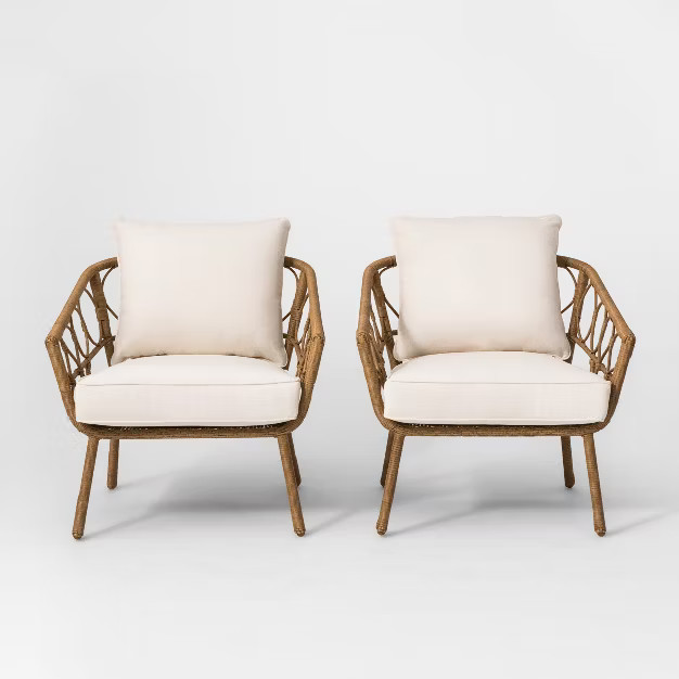 Britanna 2pk Patio Club Chair Natural - Opalhouse™ | Target