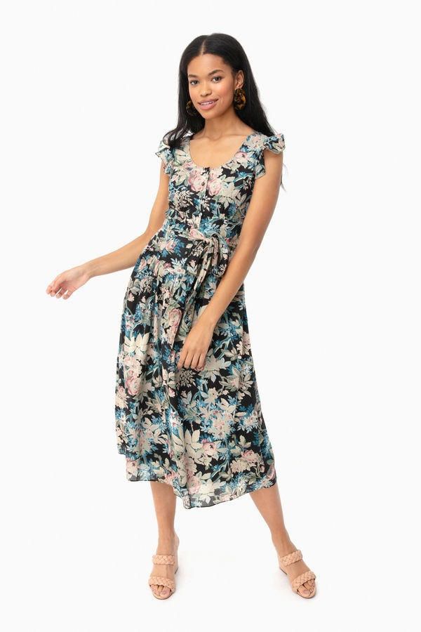Black Sleeveless Fleur Foret Dress | Tuckernuck