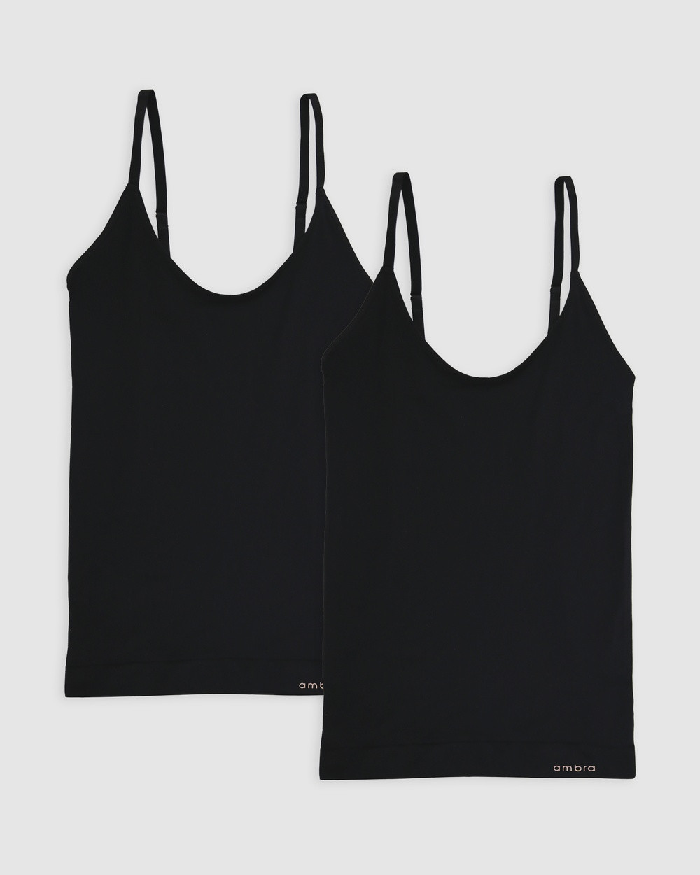 Ambra - 2 Pack Bondi Bare Singlet - Lingerie (Black) 2 Pack Bondi Bare Singlet | THE ICONIC (AU & NZ)