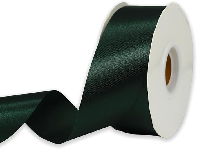 Dark Green Ribbon 1-1/2 Inch x 50 Yards Satin Ribbon Single Face Ribbon for Crafts Gift Wrapping ... | Amazon (US)