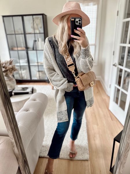 Amazon cardigan! FP look alike! 10% off coupon right now. 
My hat is 55% off, only $17!

I’m in size medium // apricot.
Great for layering!

Fall styles. Fall outfits. Amazon fashion. 

#LTKstyletip #LTKfindsunder50 #LTKsalealert