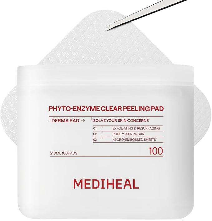 MEDIHEAL Toner Pads 100 Count - Phyto Enzyme Clear Peeling - Exfoliating Peeling Pad with LHA & P... | Amazon (US)