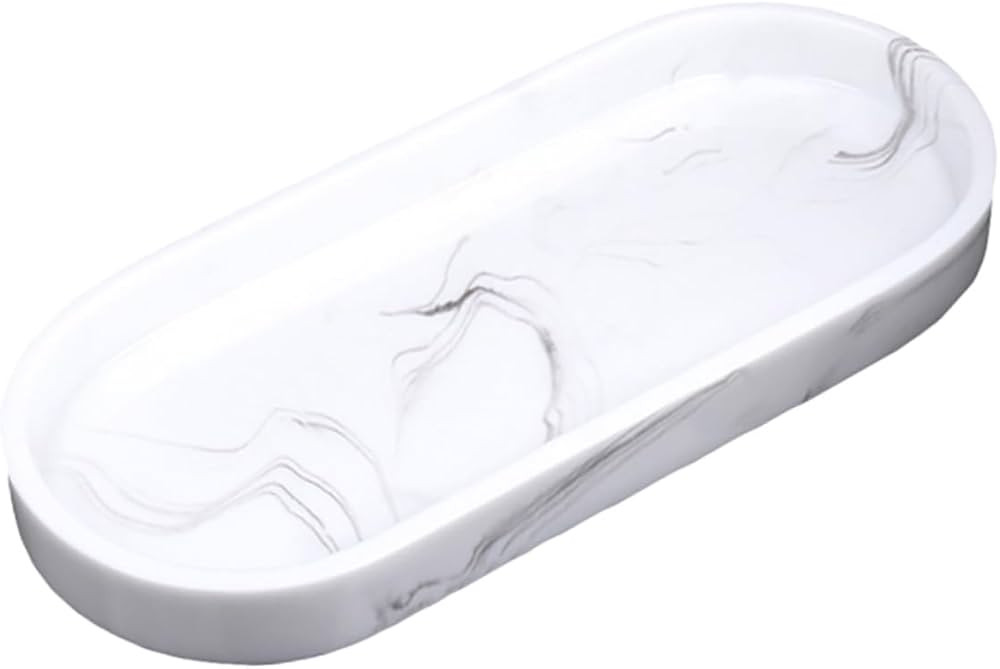 Marble Tray White Serving Tray Bathtub Trays for Tub Trinket Tray Dresser Decorative Vanity Tray ... | Amazon (US)