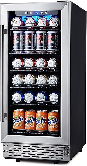Beverage Refrigerator, Phiestina15 inch 96 Cans Built-in or Freestanding Beverage Cooler Mini Fri... | Amazon (US)