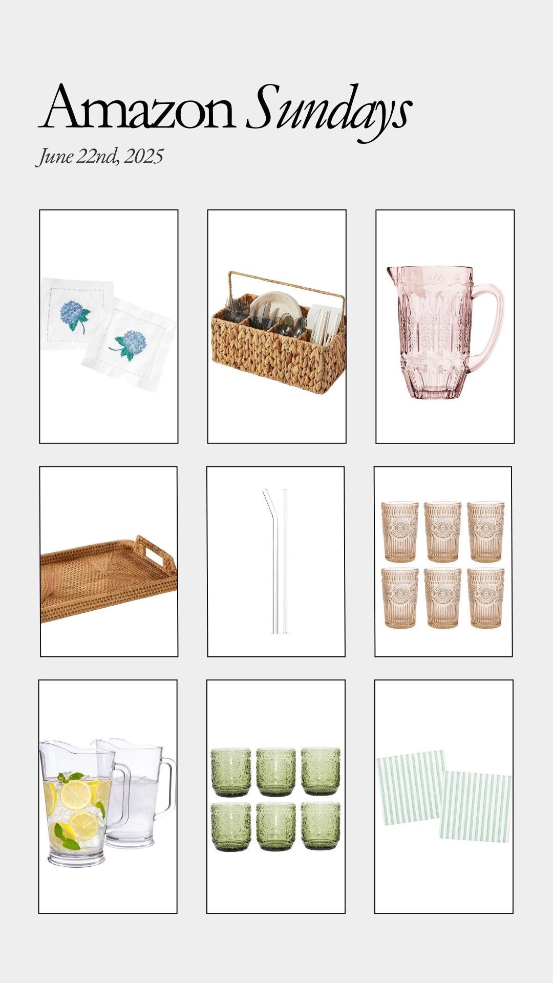 This roundup of pretty pitchers, playful glassware, and charming accessories will elevate any beverage break.

#LTKHome #LTKParties #LTKSummerEdit