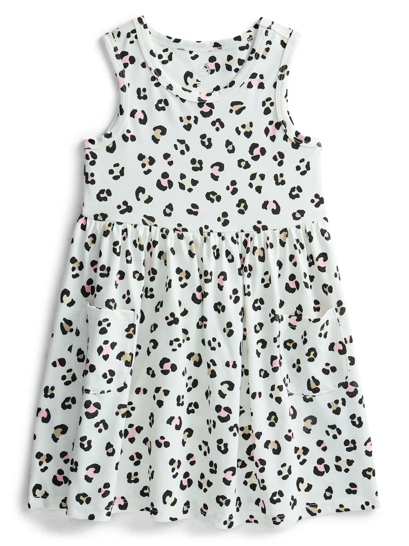 Wonder Nation Toddler Girls Sleeveless Knit Tank Play Dress, Sizes 12M–5T | Walmart (US)
