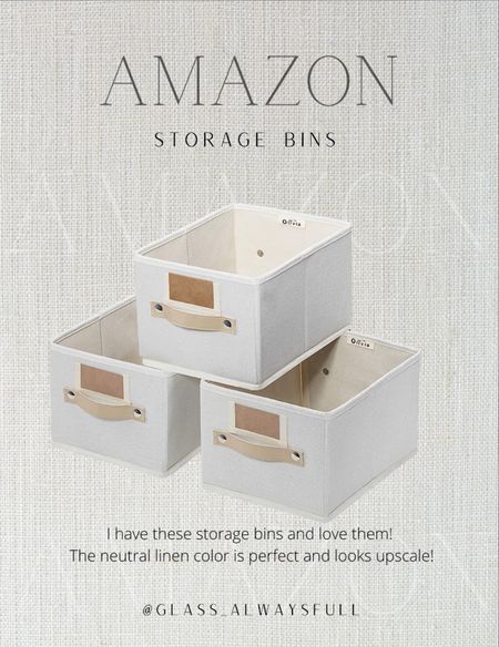 These storage bins work perfectly in my neutral home. I have had them for over a year and they are still in great shape! Amazon neutral storage bins, linen storage bins, Amazon home, Amazon organization, Amazon storage, storage containers, neutral home. Callie Glass @glass_alwaysfull 

#LTKhome #LTKstyletip #LTKSeasonal
