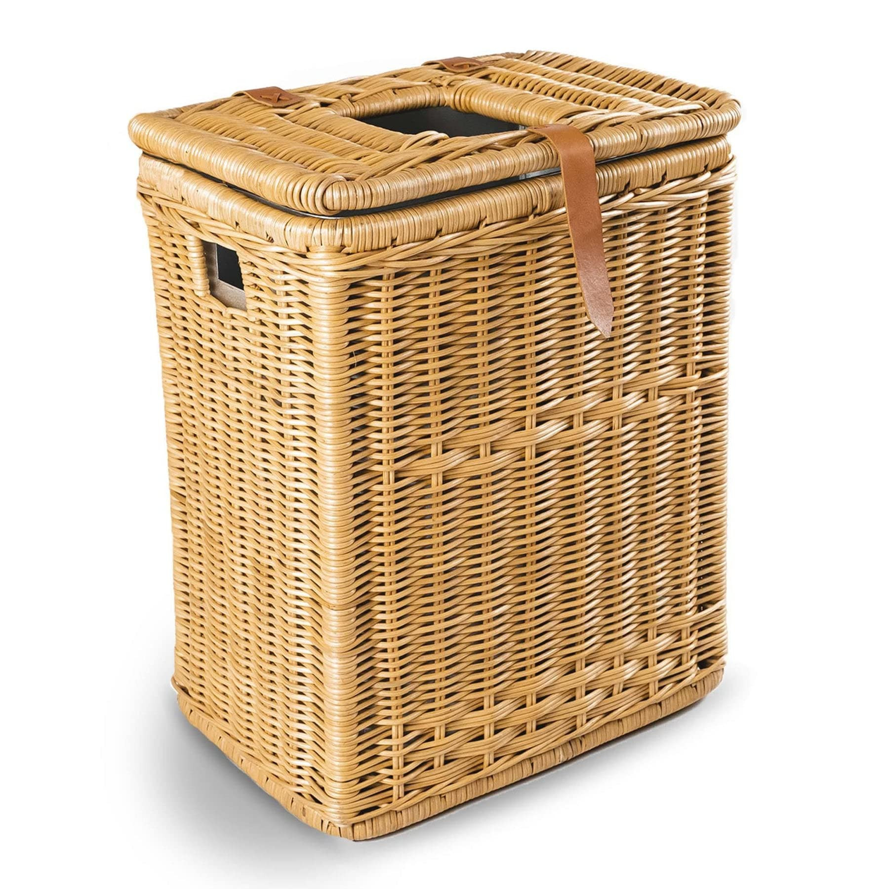 The Basket Lady Drop-in Wicker Rectangular Trash Basket with Metal Liner, 20 in L x 13 in W x 24 ... | Amazon (US)