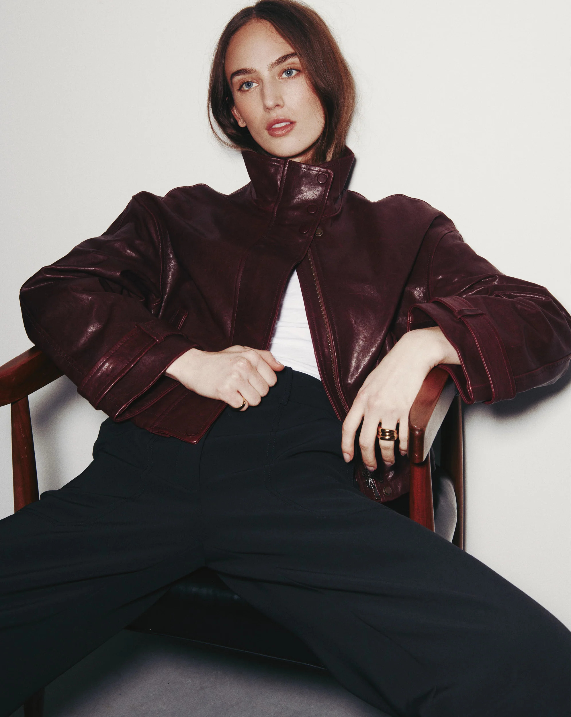 Bateman Cropped Leather Jacket | Veronica Beard