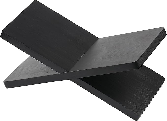 Wooden Book Stand - Display Cookbook, Textbook, Recipe Book Holder (Black) | Amazon (US)