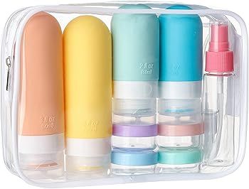 16 Pack Travel Bottles Set - TSA Approved Leak Proof Silicone Squeezable Containers for Toiletrie... | Amazon (US)