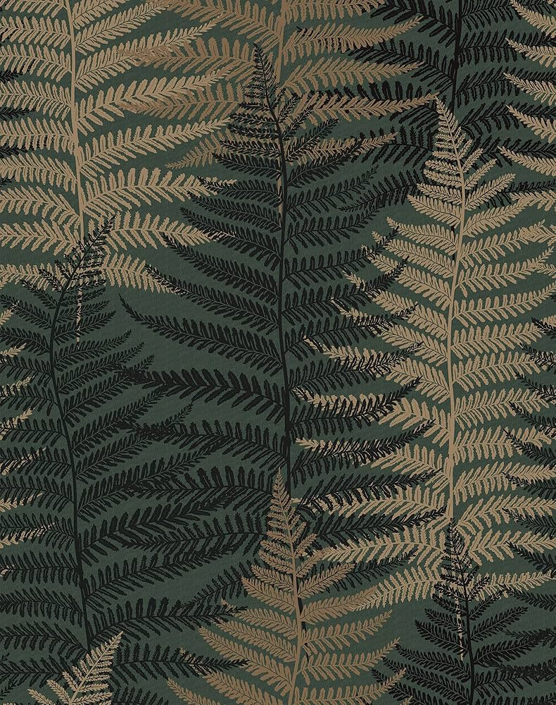 Botanical Fern Wallpaper Peel and Stick Leaf Wallpaper Green Grunge Ferns Removable Wallpaper Bot... | Amazon (US)