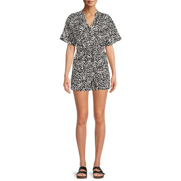 The Get Women's Button Front Romper | Walmart (US)