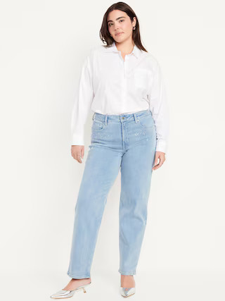 High-Waisted OG Loose Rhinestone-Embellished Jeans | Old Navy (US)