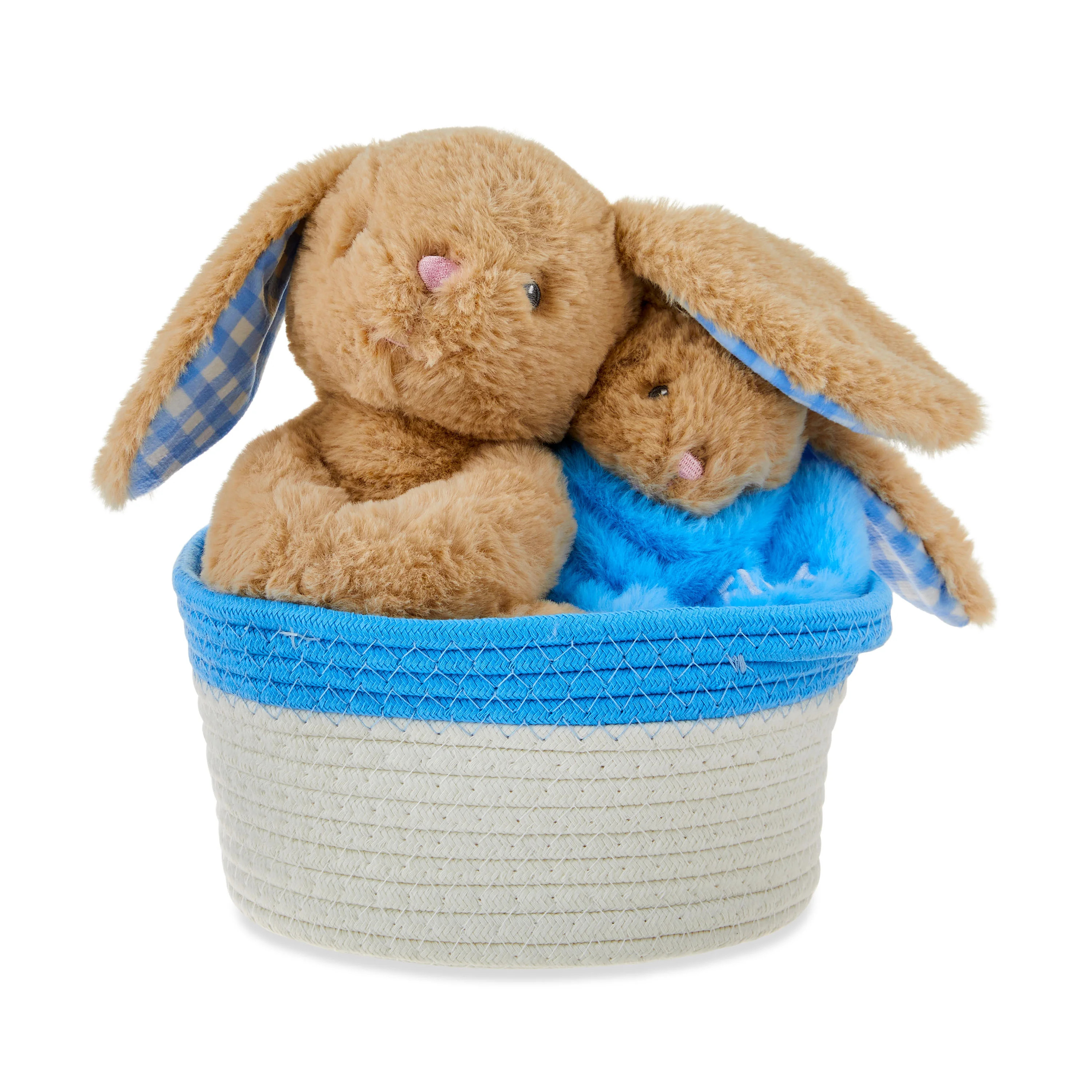 Easter Blue Bunny and Blanket Basket Set, 10.5 in x 10 in, by Way To Celebrate | Walmart (US)